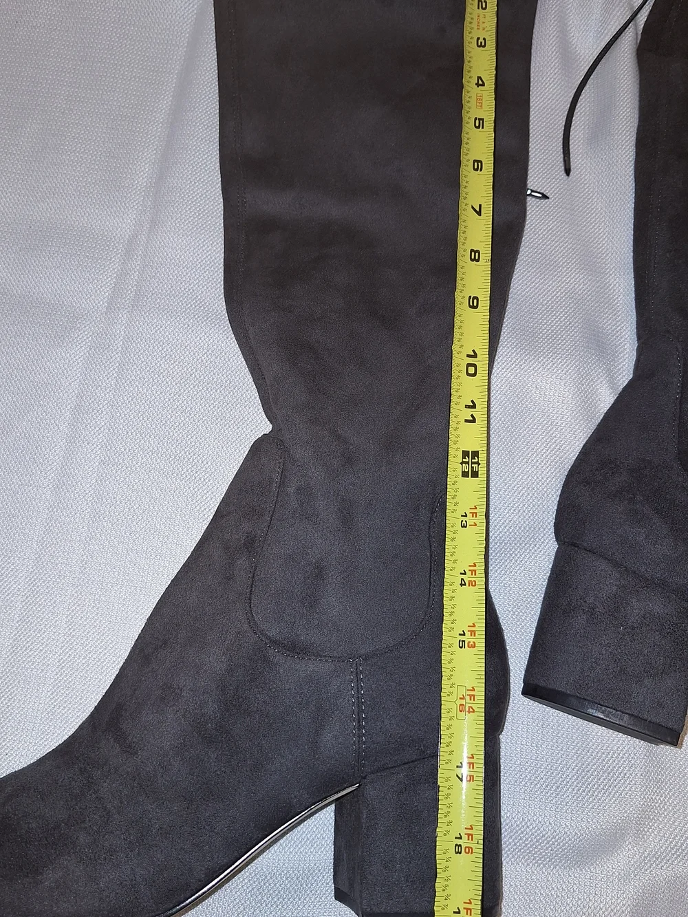 Sam Edelman VINNEY Women's Gray Knee High Riding Boots Almond Toe Lace Zip 11M